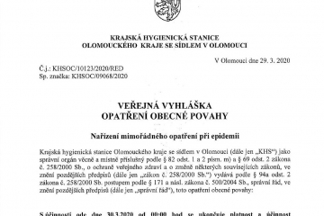 KHS rozhodla o zrušení mimořádného opatření pro blast Litovle, Červenky a Uničova. 